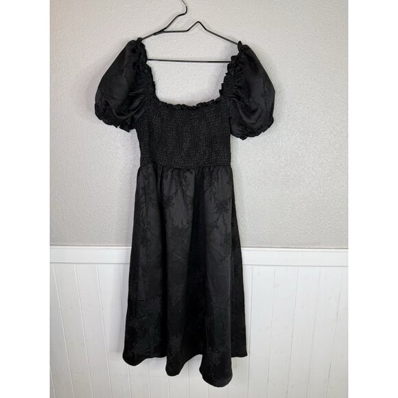 DISTURBIA Sylvie Puff Sleeve Midi Dress Brocade Goth Dark Romantic US 8 / UK 12 - Picture 5 of 8